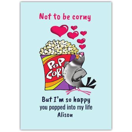 Valentines Day Punny Poppin' Pidgeon Greeting Card