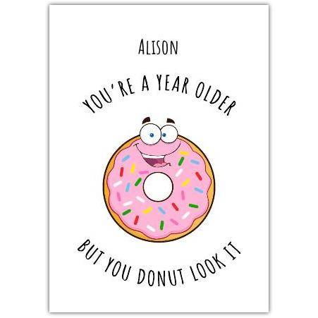 Birthday Funny Donut Pun Card Card