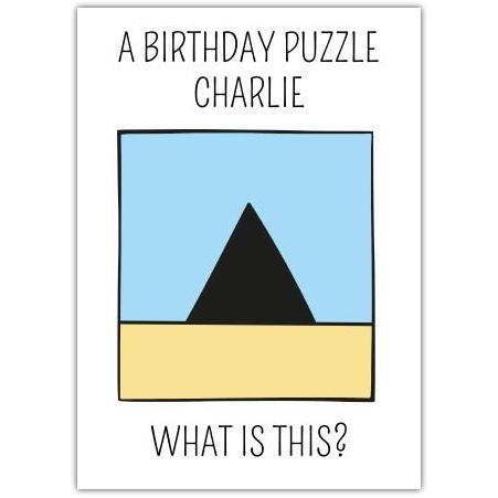 Birthday Puzzle Witch Card