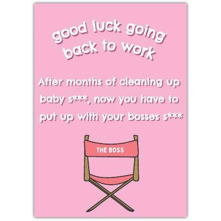 End Of Maternity Leave Card Card