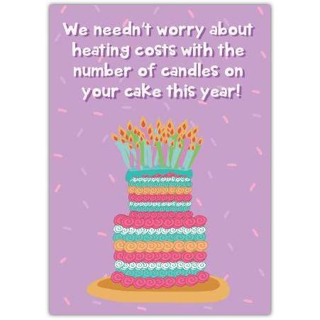 Heating Costs Candles Birthday Greeting Card