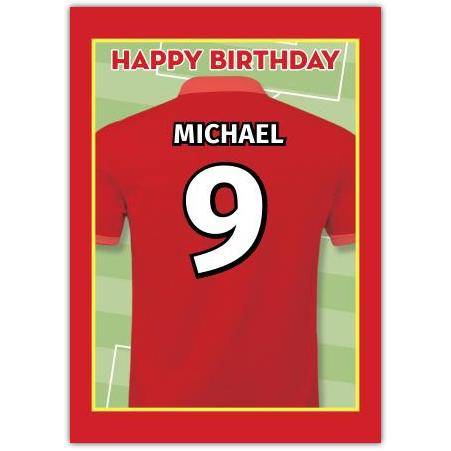 Red Happy Birthday Football Goal Card
