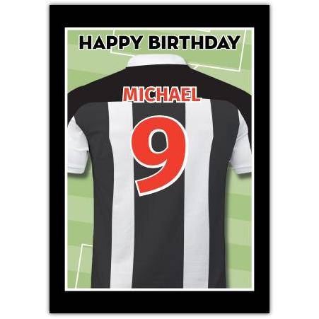 Black/White Happy Birthday Football Goal Card