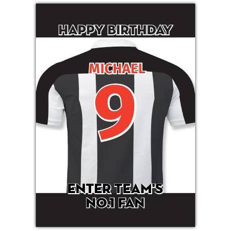 Black/White No. 1 Fan Birthday Football Card