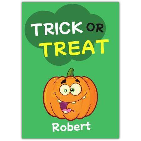 Trick Or Treat Pumpkin  Card