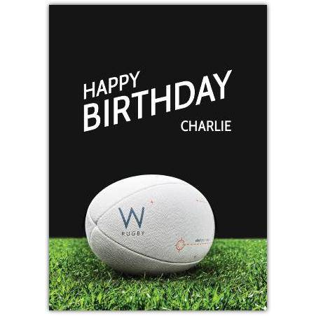 Happy Birthday Rugby Pitch Greeting Card