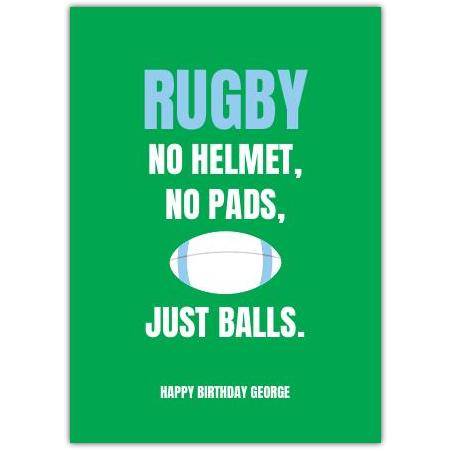 Happy Birthday Rugby Balls Funny Greeting Card