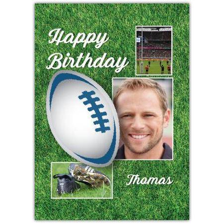 Happy Birthday Rugby Photo Greeting Card
