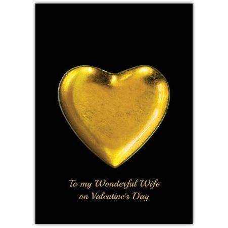 Valentines Day Gold Heart Greeting Card