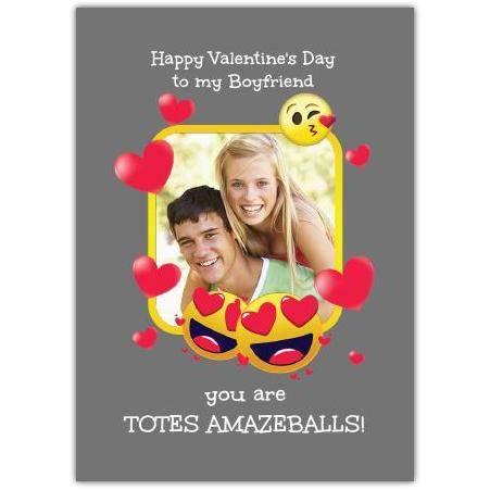 Valentines Day Emoji Photo Greeting Card