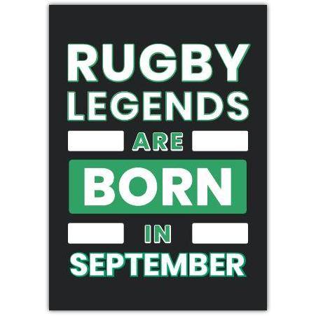 Happy Birthday Rugby Green Greeting Card