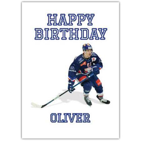 Happy Birthday Ice Hockey Greeting Card