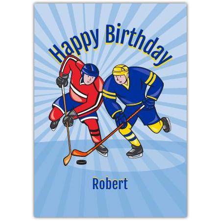 Happy Birthday Hockey Puck Greeting Card