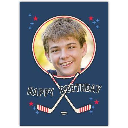 Happy Birthday Hockey Photo Greeting Card