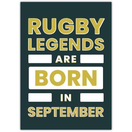 Happy Birthday Rugby Legend Gold Greeting Card