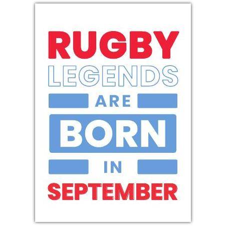 Happy Birthday Rugby Legend Blue White Greeting Card