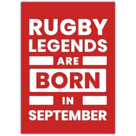 Happy Birthday Rugby Legend Red Greeting Card