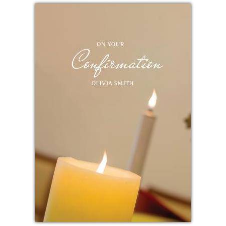 Church Candle On Your Confirmation Card