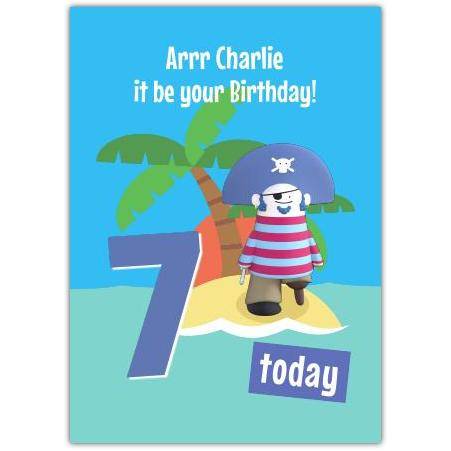 Pirate Island 7th Birthday Card