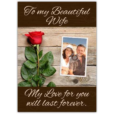 Valentines Day Beautiful Wife Photo Greeting Card