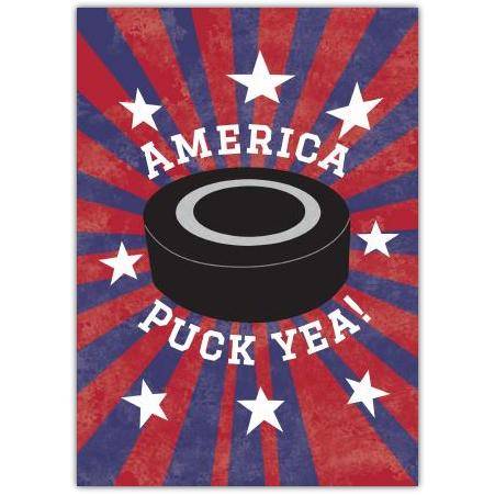 America PUCK YEA! Funny Greeting Card