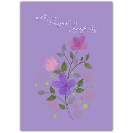 Sympathy Purple Watercolour Flower Greeting Card