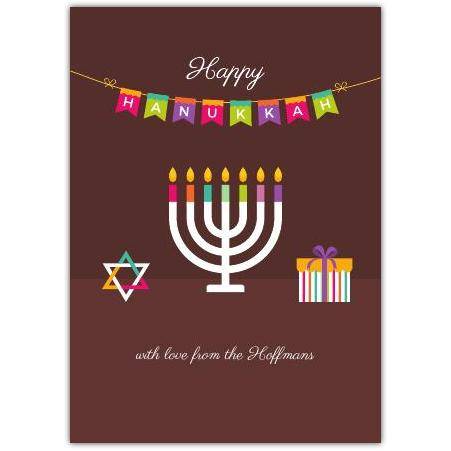 Happy Hanukkah Banner Greeting Card