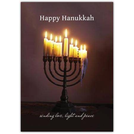 Happy Hanukkah Traditional Menorah Greeting Card