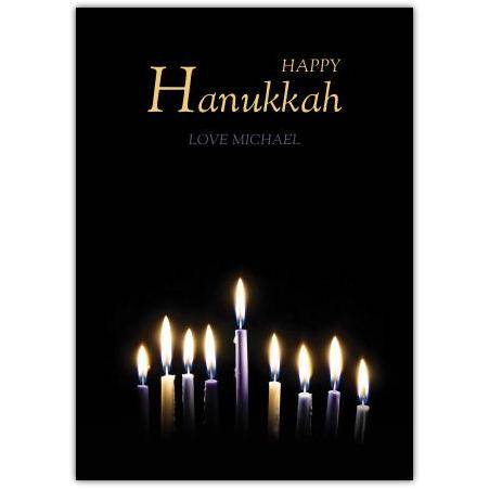 Happy Hanukkah Candle Greeting Card