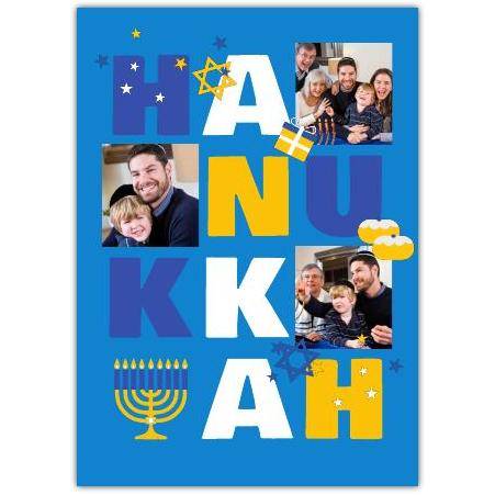 Happy Hanukkah Photo Upload Greeting Card