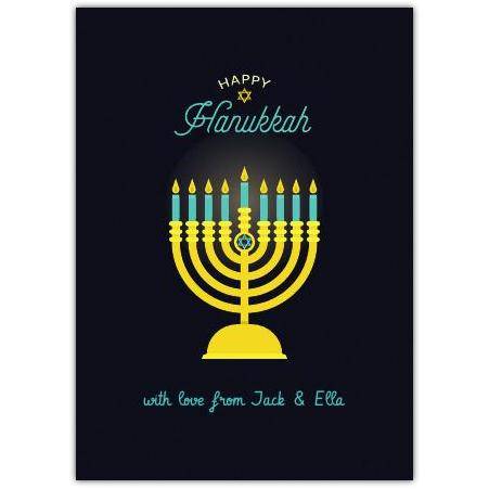 Happy Hanukkah Menorah Greeting Card