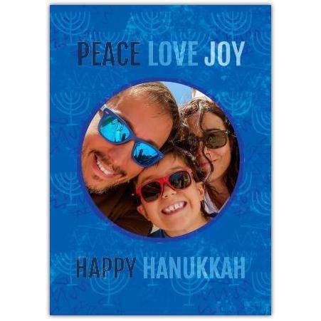 Happy Hanukkah Photo Upload Card