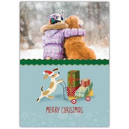 Merry Christmas Doggy Photo Upload Greeting Card