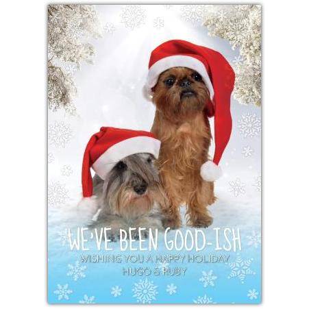 Happy Holidays Santa Pups Greeting Card