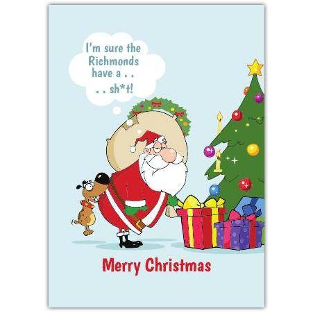 Merry Christmas Dog Bite Greeting Card
