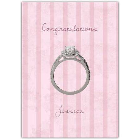 Engagement Ring - Pink Strip Card