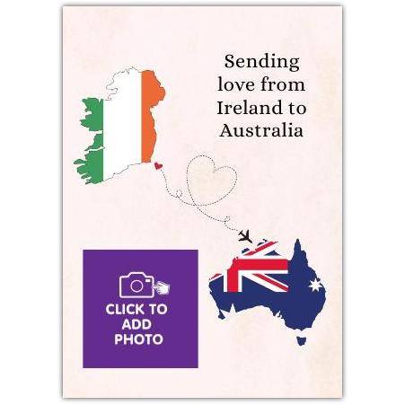 Sending Love Ireland To Australia Greeting Card
