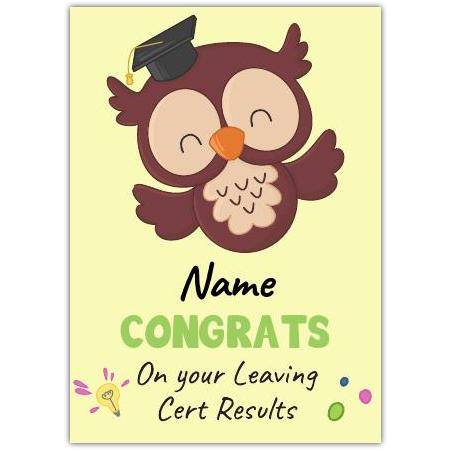 Congratulations Leaving Cert Owl Greeting Card