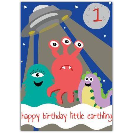 1st Earthling Birthday Card