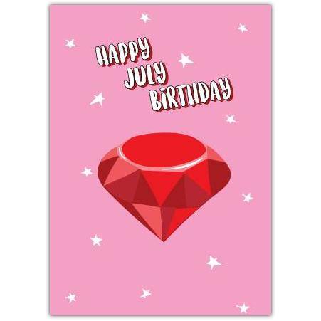 July Diamond Birthday Card