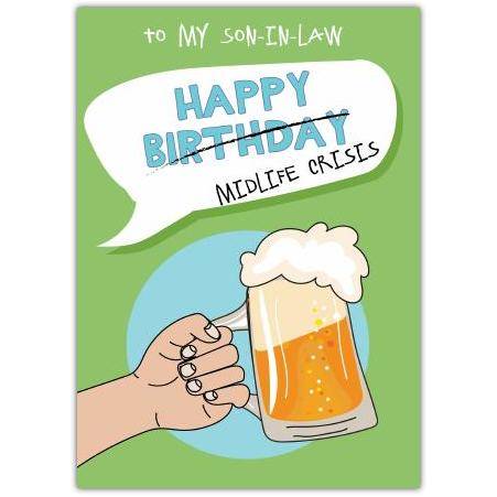 Midlife Crisis For Son-in-law Birthday Card