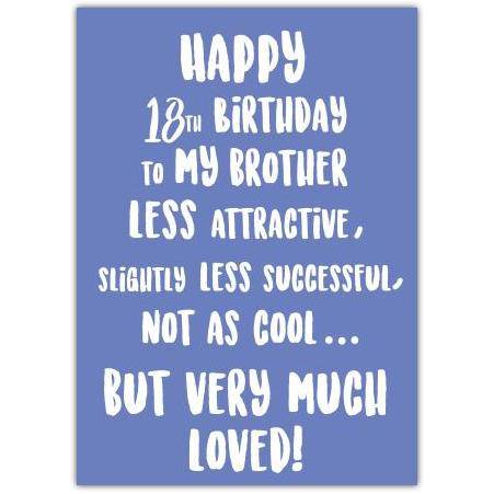 Much Loved Brother 18th Birthday Card