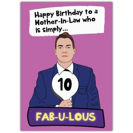 Happy Birthday Mother In Law 10 Out Of 10 Greeting Card