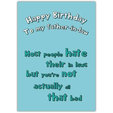 Happy Birthday Father In Law Greeting Card
