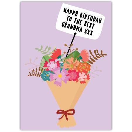 Happy Birthday Grandma Bouquet Greeting Card