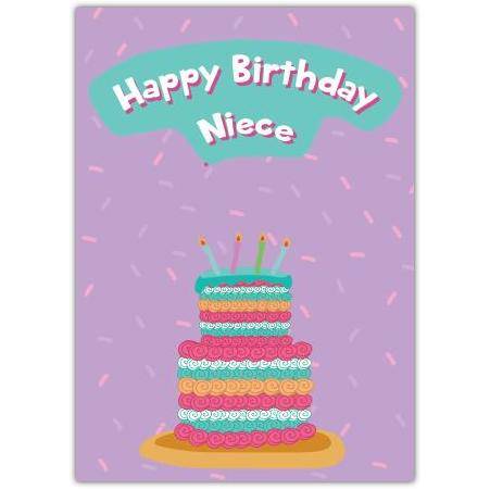 Niece Happy Birthday Cake Card