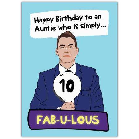 Auntie Birthday Top Marks Card
