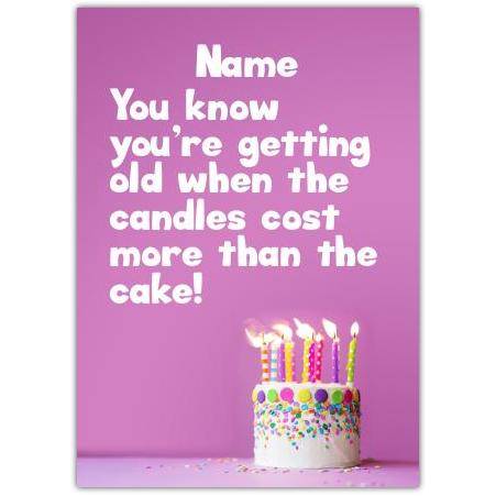 Candles birthday cake greeting card personalised a5pzw2016002911