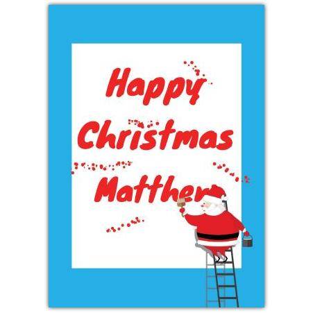 Santa paint greeting card personalised a5pds2016003199