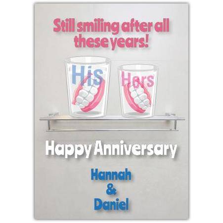 Anniversary funny greeting card personalised a5pzw2016003424